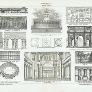 1897 Antiken ROM Architektur Antiker Druck Architektonische Wandkunst Römisches Antikes Kunstwerk Architekt Geschenk Architekturdruck Wohnkultur