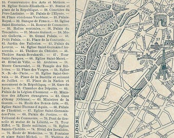 1922年ヴィンテージパリ市街地図ヴィンテージフランスパリ地図ラルース