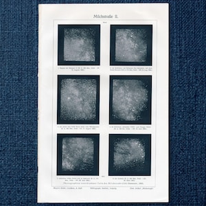 Original 1903 Antique Milky Way Print Astronomy Lithograph Vintage Galaxy Photograph Celestial Wall Art Dark Academia Decor Space Lover Gift
