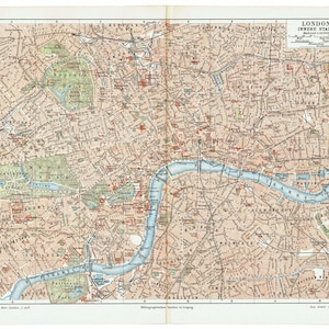 1893年ヴィンテージロンドン市地図ロンドンアンティークマップイギリス