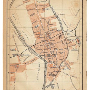 1897 Worcester antieke stadskaart vintage stratenplan Engeland stadskaart vintage Verenigd Koninkrijk reisgids afdrukken Wanderlust cadeau-idee