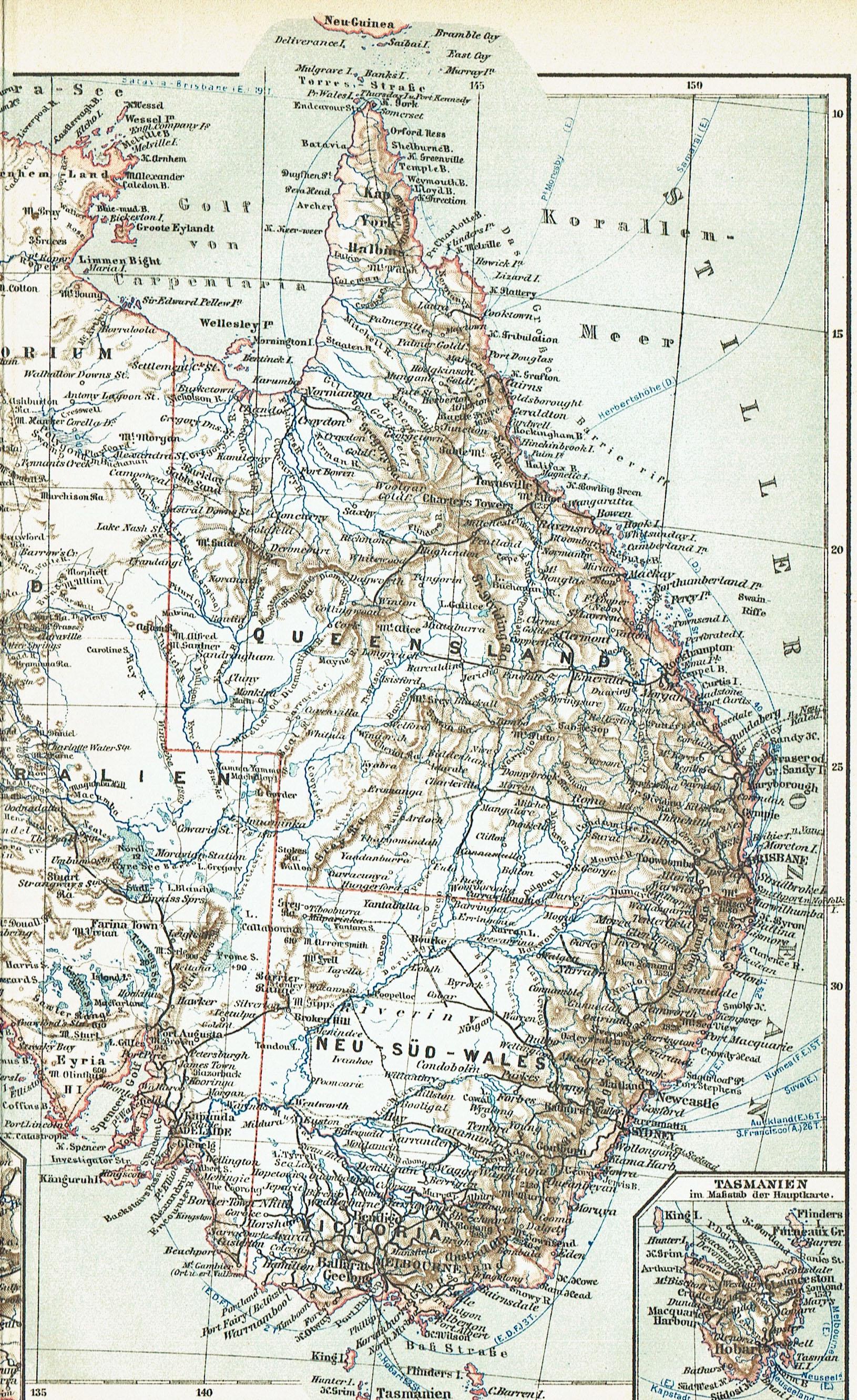 1903年 ヴィンテージ オーストラリア地図 アンティーク オセアニア地図