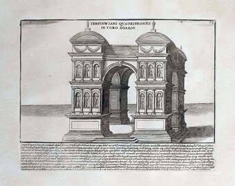 1641年古代ローマアンティークプリント歴史的銅版画オリジナル建築