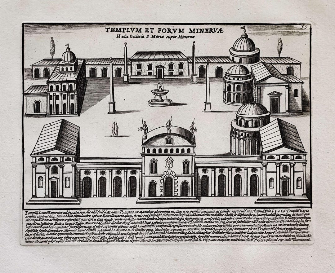 1699年 オリジナル古代ローマ版画、アンティークローマ銅版画