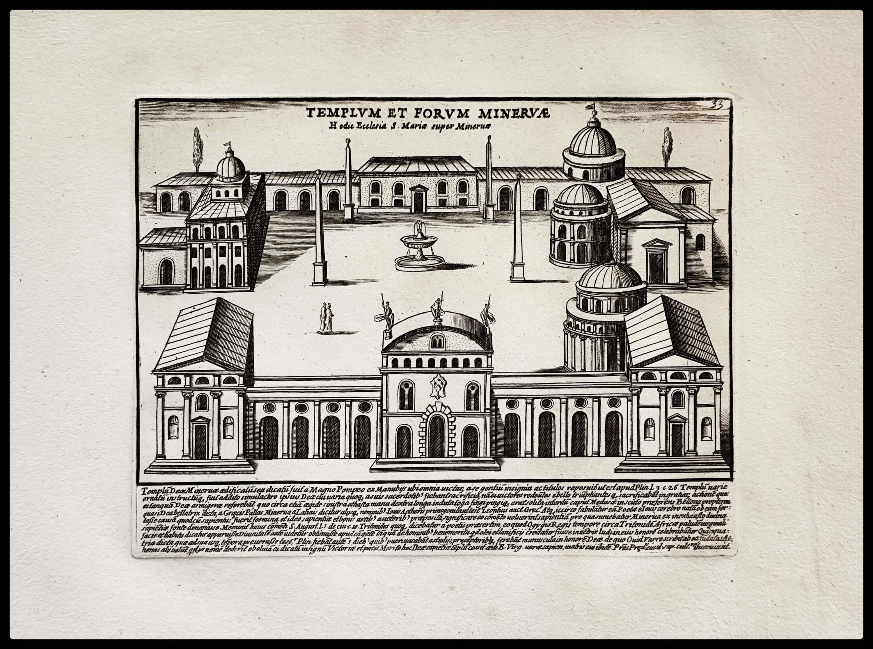 1699年 オリジナル古代ローマ版画、アンティークローマ銅版画