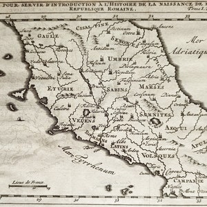 1743 - Antike Italien-Karte 18.Jahrhundert-Karte Antike Italien-Druck Antike römische Republik Geschenk Mittel-Italien-Karte 282 Jahre alte italienische Karte