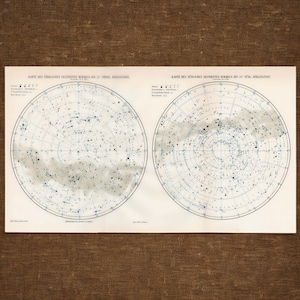 1903 Antique Star Chart Wall Art, Vintage Constellation Map, Celestial Lithograph, Zodiac Gallery Wall Decor, Astronomy Art, Astrology Gift