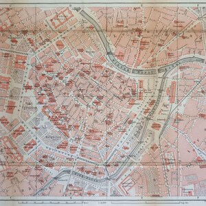 1883 - Antieke stadskaart WENEN vintage kaart Oostenrijk kaart Wenen centrum kaart Wanderlust cadeau Oostenrijks-Hongaarse rijk plan vintage kunst aan de muur