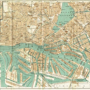 1932 HAMBURG Vintage Stadt Karte Antike Deutschland Landkarte Kunst Original Deutscher Straßenkarte Fernweh Geschenk Vintage Reiseführer Hamburg Altona Karte