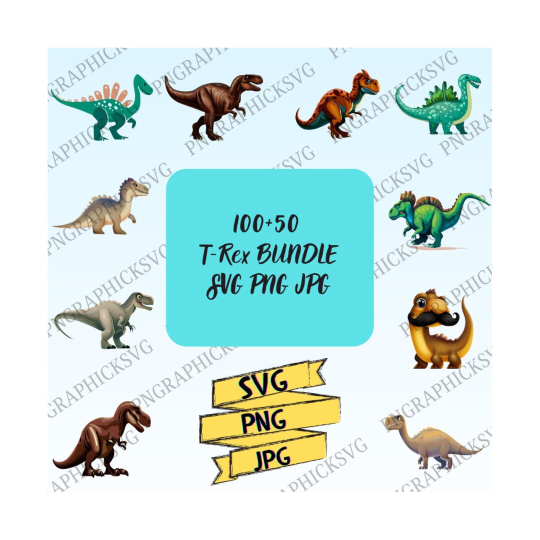 T-rex Dinosaur SVG PNG Instant Download Dinosaur Svg Bundle - Etsy Canada