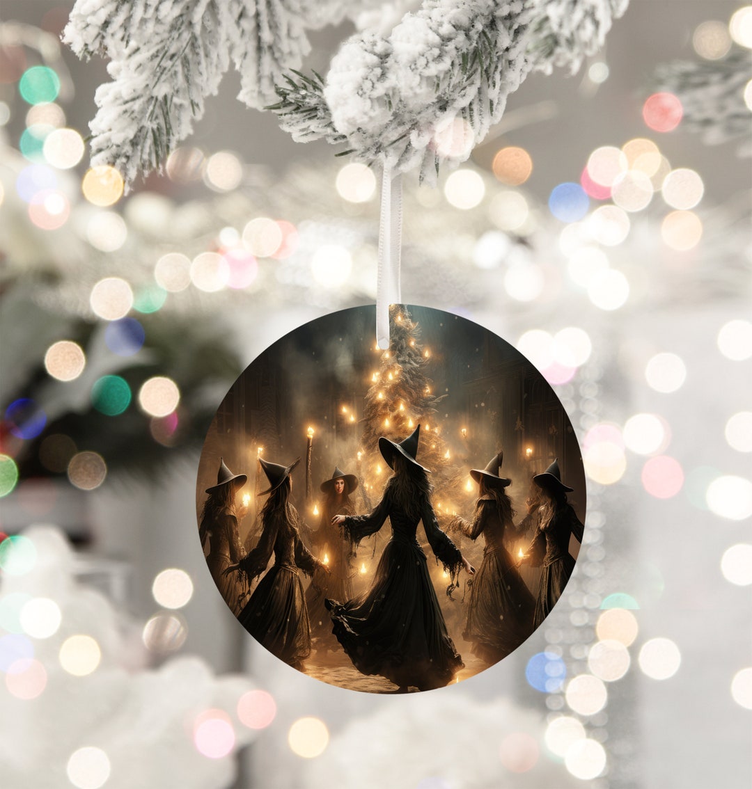 Witch Christmas Ornament, Yule Holiday Decor, Spooky Christmas Spirit ...