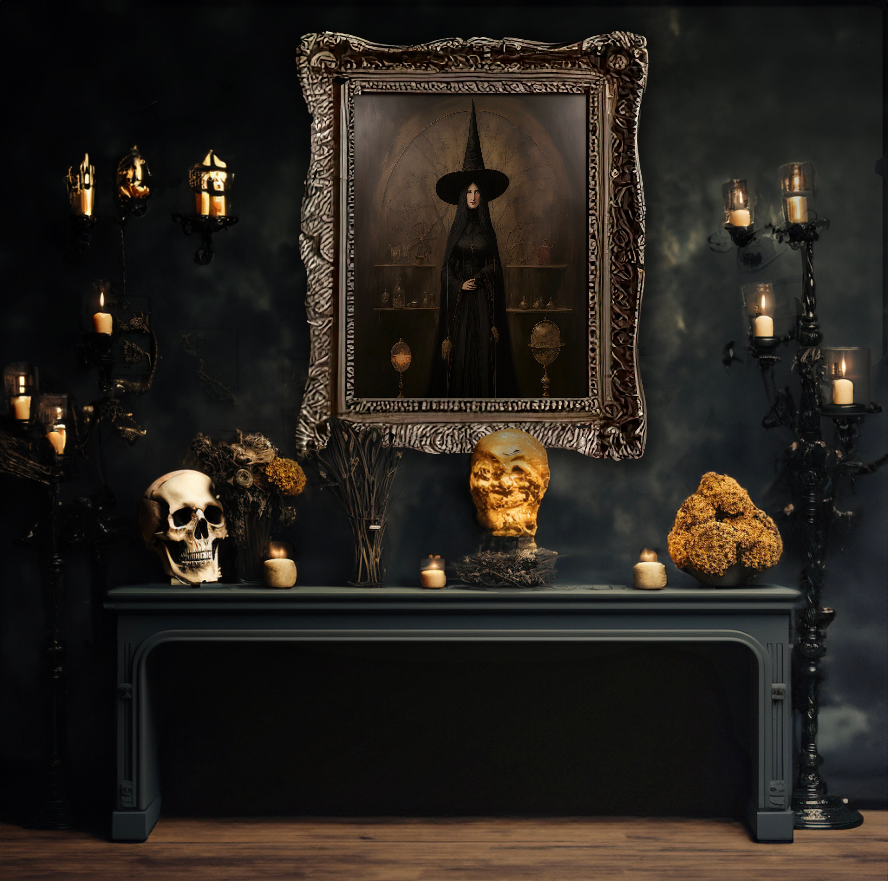 Antique Witch Painting Witchy Decor Witch Poster Art - Etsy