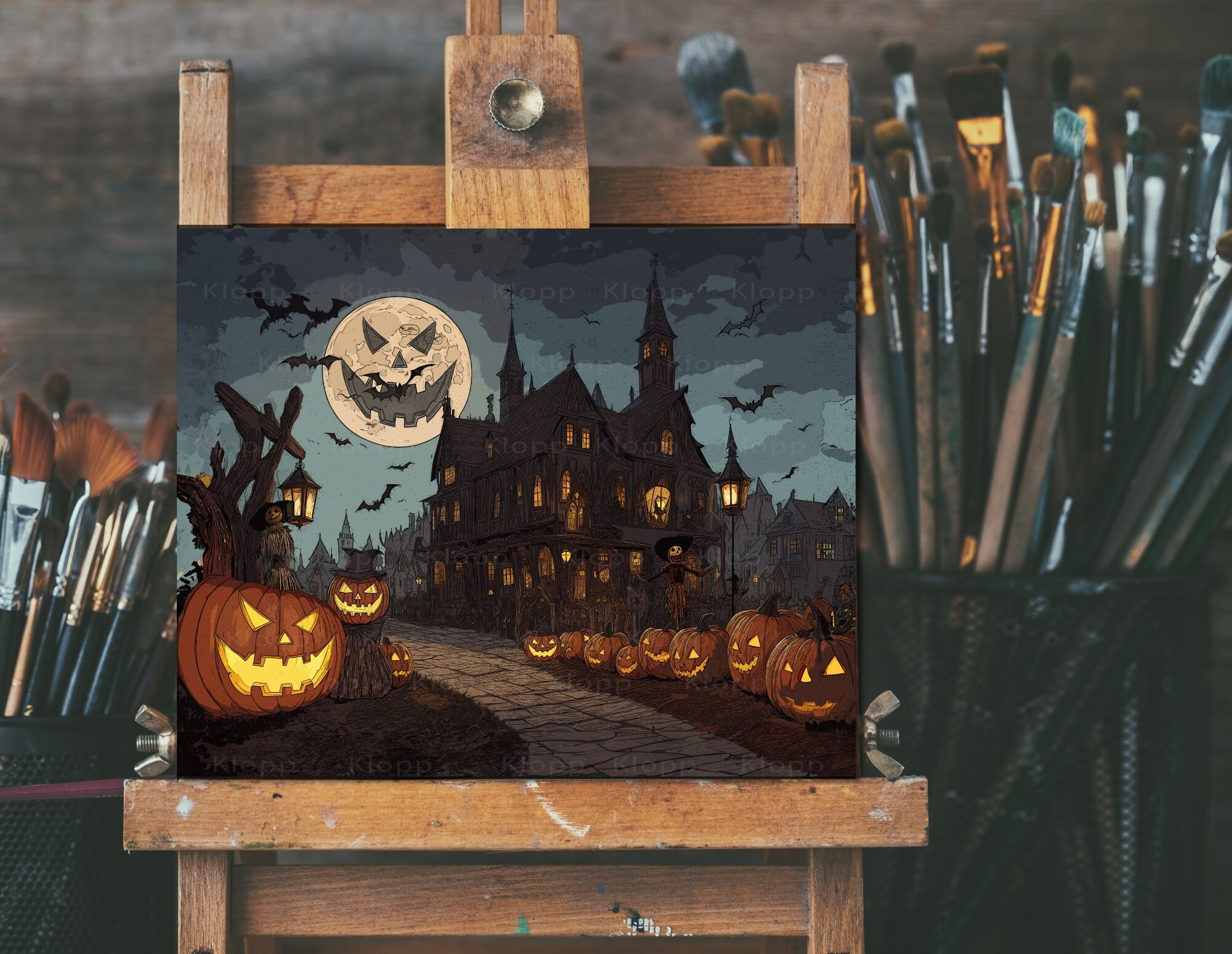 Cute and Creepy Halloween Wall Art Macabre Art Halloween Etsy