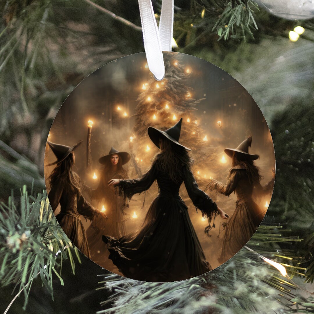 Witch Yule Celebration Ornament Christmas Tree Lights Witches Party ...