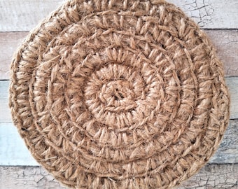 Ensemble de sous-bocks en jute faits main : sous-bocks tissés respectueux de l'environnement