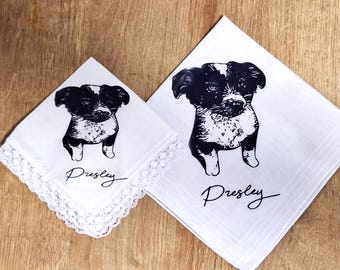 Mouchoir personnalisé avec photo pour chien : mouchoir en coton en dentelle personnalisé