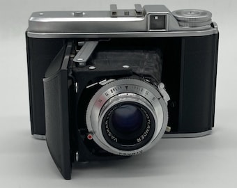 Voigtländer Perkeo 1/ Vaskar 1:4,5/75 Mittelformat Kamera analog mit Tasche