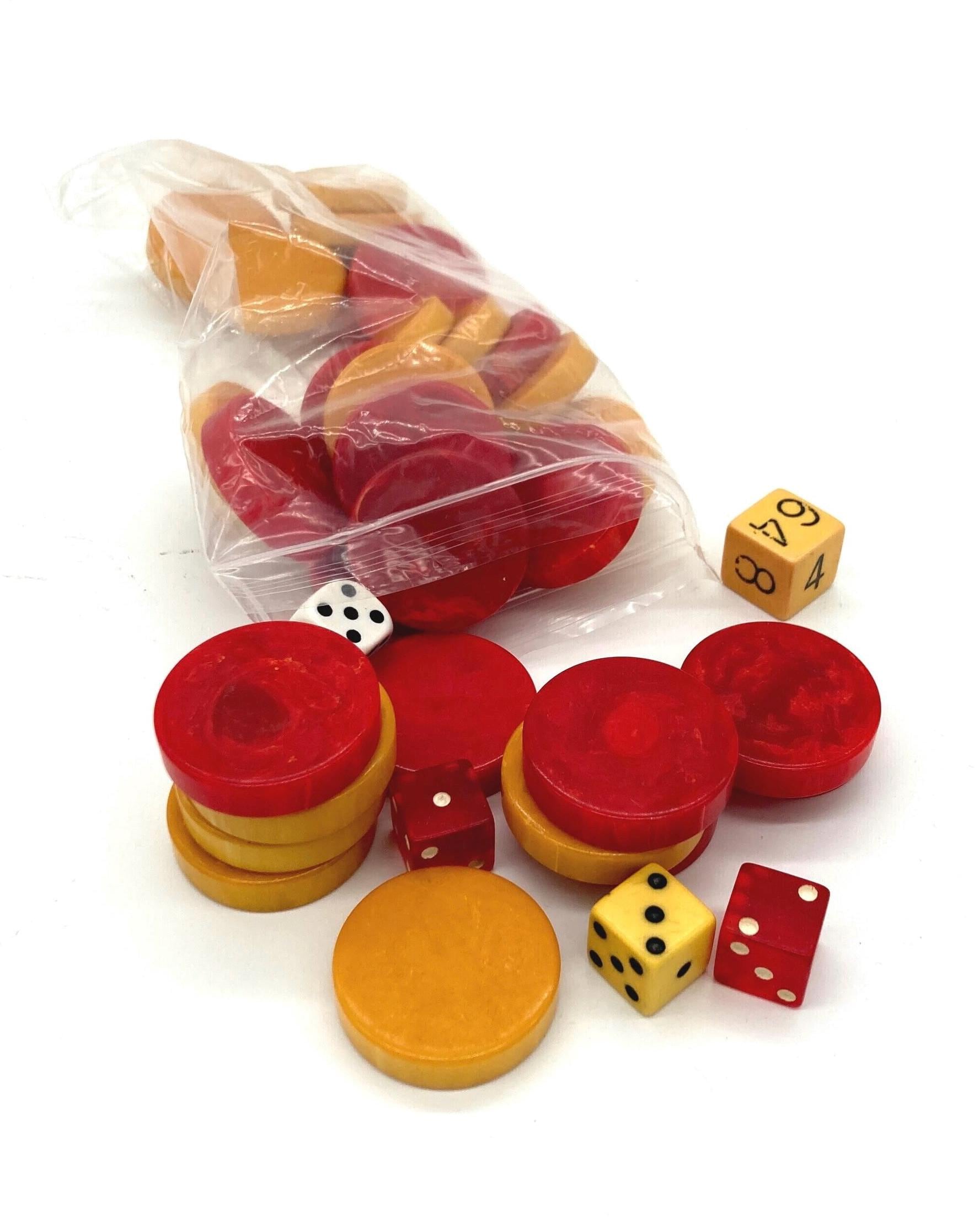 Jeu de backgammon vintage en bakélite avec étui rigide en