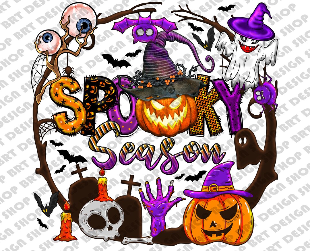 Spooky Season Png, Ghost Png, Halloween Png, Pumpkin Png, Witch Png ...