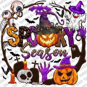 Spooky Season Png, Ghost Png, Halloween Png, Pumpkin Png, Witch Png, Spooky Png, Trick Or Treat Png, Sublimation Designs, Digital Download