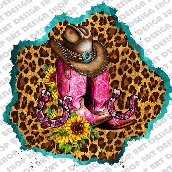 Western Boots Png, Cowgirl Png, Leopard Boots Png, Western Png, Country Life, Texas Png, Cowboy Hat, Sublimation Designs, Digital Download