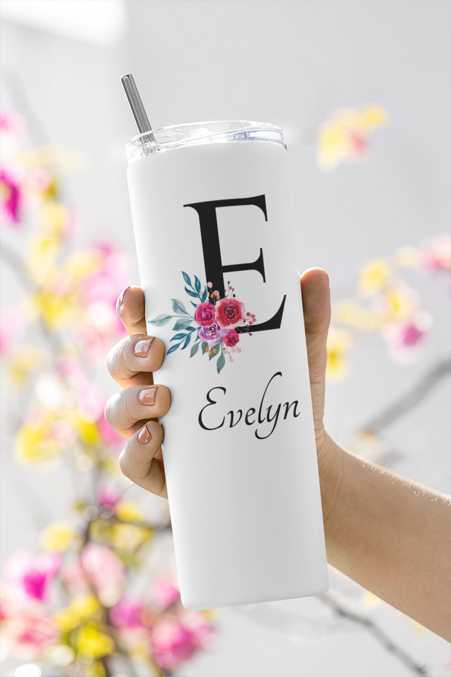 Flowers Mom Tumblers Mother Day Letras Con Flores Birthday Mom Rgalos