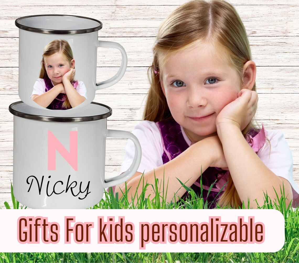 Enamel Camping Mug for Kids Gifts for Kids Personalizable Custom Design