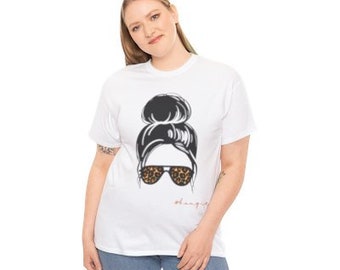 bougie moño desordenado Unisex camiseta de algodón pesado