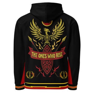 We Are The Ones Who Rise | Afrocentric Phoenix Hoodie | Black Heritage Flag Streetwear | Pan-African Unisex AOP Hoodie  | Fba Apparel