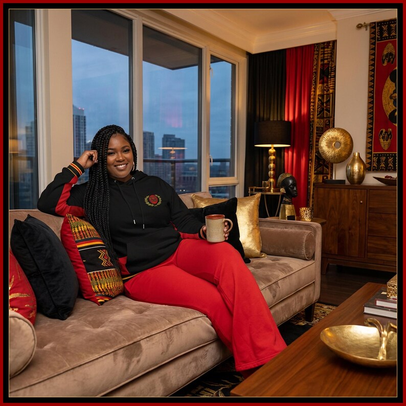 Black Heritage Flag Hoodie | Afrocentric Streetwear | FBA Apparel | Phoenix hoodie image 9