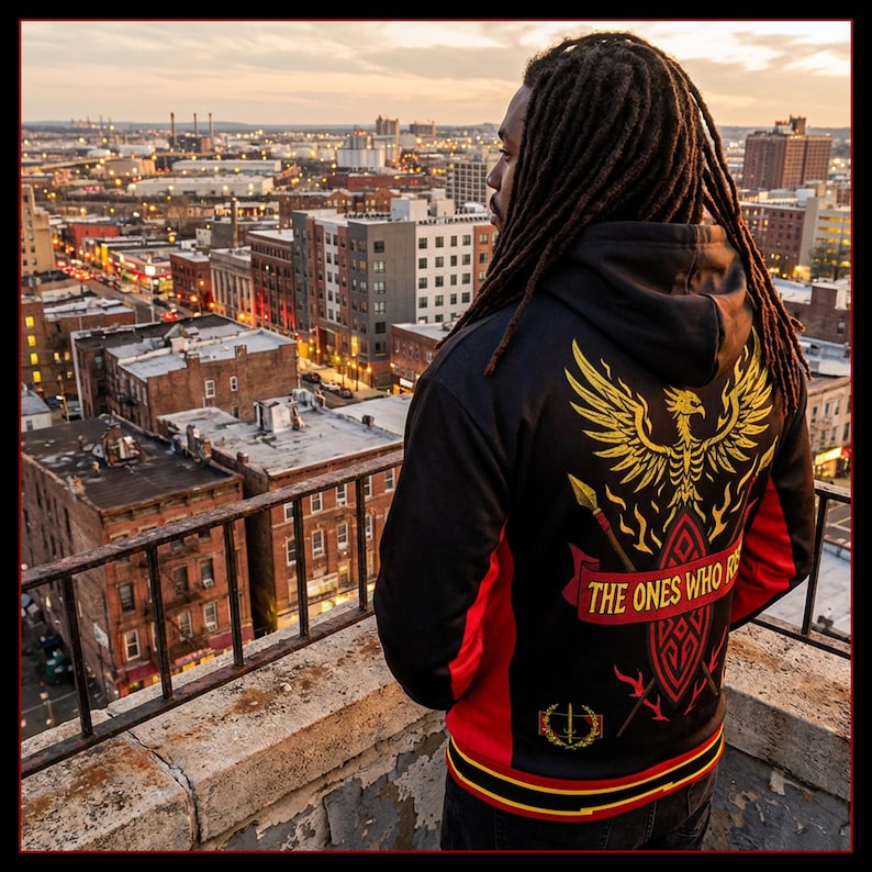 Black Heritage Flag Hoodie | Afrocentric Streetwear | FBA Apparel | Phoenix hoodie image 2