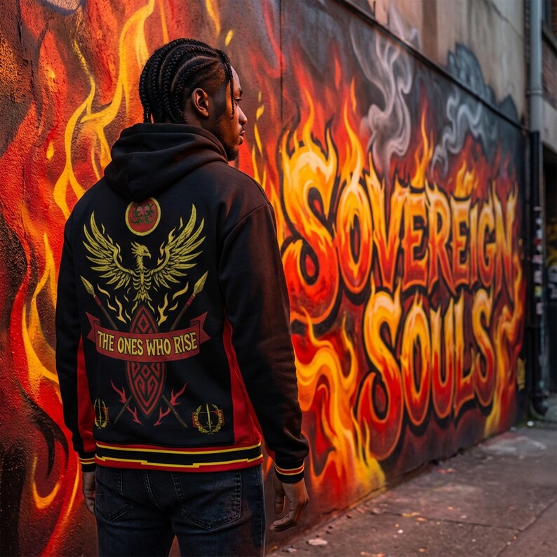 Black Heritage Flag Hoodie | Afrocentric Streetwear | FBA Apparel | Phoenix hoodie image 11