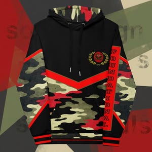 Serie básica de sudaderas con capucha, parte 1. Camuflaje infrarrojo RBG. Ropa urbana de lujo / Orgullo FBA / Bandera de la herencia negra.