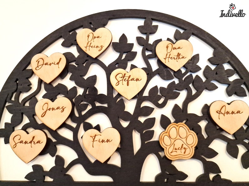 Family tree wooden wall family tree Christmas gift parents grandparents Christmas gift family housewarming gift moving topping out ceremony image 7