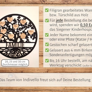 Stammbaum Holz Wand Familienbaum Weihnachtsgeschenk Eltern Großeltern Geschenk Weihnachten Familie Geschenk zum Einzug Umzug Richtfest immagine 2