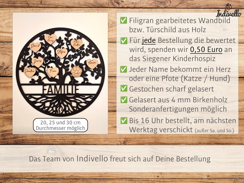 Stammbaum Holz Wand Familienbaum Weihnachtsgeschenk Eltern Großeltern Geschenk Weihnachten Familie Geschenk zum Einzug Umzug Richtfest Bild 2