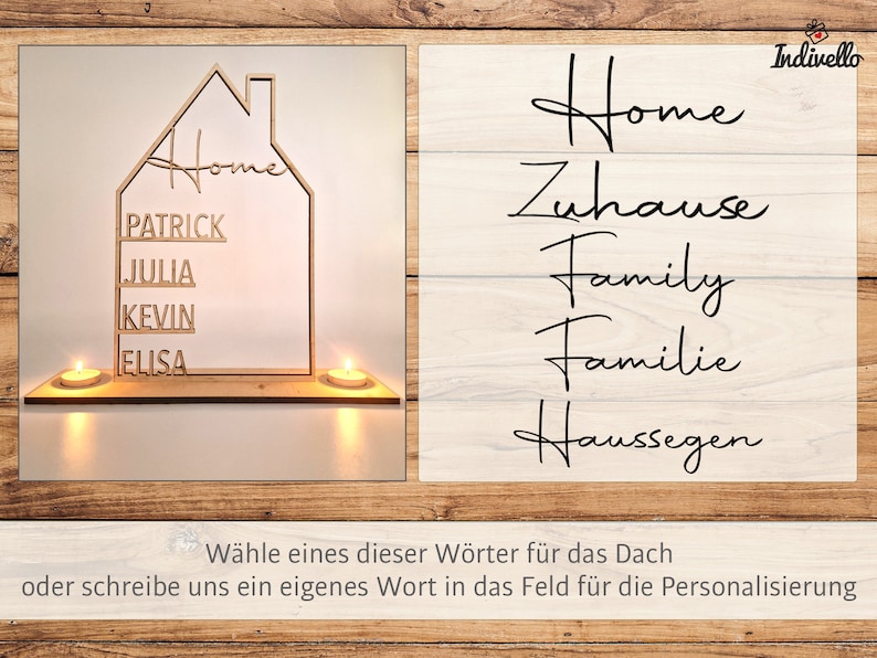 Freundinnen Geschenk Geburtstag Haus mit Namen Geburtstagsgeschenk Freundin Geschenk Geburt Geschenk Geburt Windlicht Kerze personalisiert Bild 7