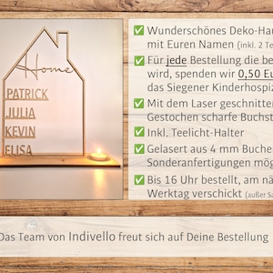 Freundinnen Geschenk Geburtstag Haus mit Namen Geburtstagsgeschenk Freundin Geschenk Geburt Geschenk Geburt Windlicht Kerze personalisiert Bild 2