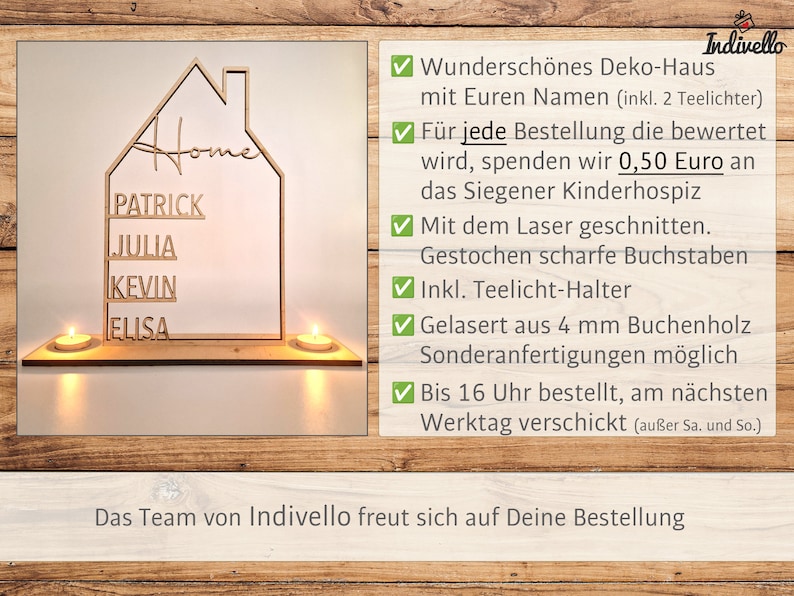 Freundinnen Geschenk Geburtstag Haus mit Namen Geburtstagsgeschenk Freundin Geschenk Geburt Geschenk Geburt Windlicht Kerze personalisiert Bild 2