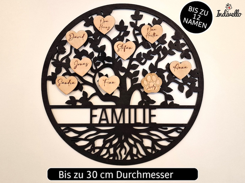 Family tree wooden wall family tree Christmas gift parents grandparents Christmas gift family housewarming gift moving topping out ceremony image 1