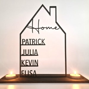 Girlfriends gift birthday - house with name birthday gift girlfriend gift birth gift birth lantern candle personalized