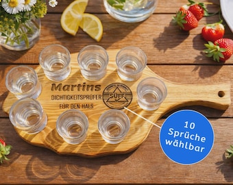 Lustiges Geschenk zum Geburtstag - 40 50 60 70 Personalisiert mit Namen und Spruch  Shotgläser personalisiert - Servierbrett Geschenk Gravur