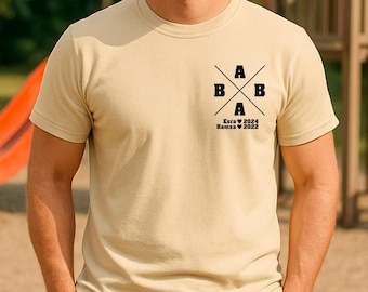 Babas Shirt - T-Shirt mit Namen und Geburtsjahr - Baba Geschenk - Vatertag Geschenkidee - Personalisiertes Baba Shirt - Vatertaggeschenk