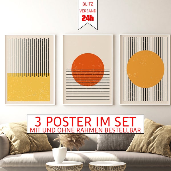 Bauhaus Poster Kunstdruck Abstrakt Geometrie Wandbild Dekoration Wohnzimmer Minimalistische Wanddekoration - Ausstellungsposter Kunst Rahmen