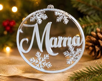Personalized Christmas ornaments - Acrylic tree baubles - Christmas tree decorations with names - Handmade Christmas decorations