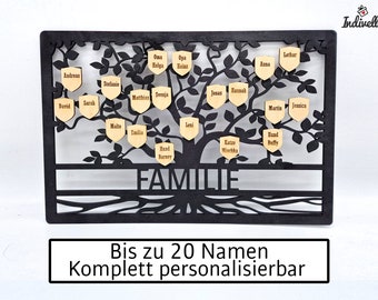 Family tree wooden wall - family tree Christmas gift parents family crest gift Christmas family gift for moving in moving topping out ceremony