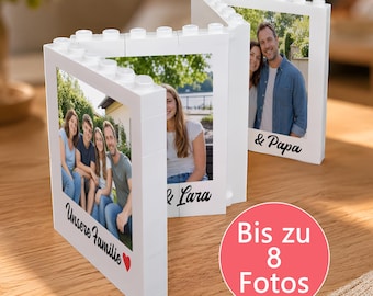 Personalized Family Photo Album - Folding Building Blocks - Family Photo Gift for Christmas - Gift for Parents, Dad, Mom, Grandma, Grandpa