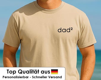 DAD of Two - T-Shirt für Papa mit Anzahl der Kinder - Neuer Papa Geschenk - Personalisiertes Papa Shirt - Shirt mit DAD oder PAPA Schriftzug