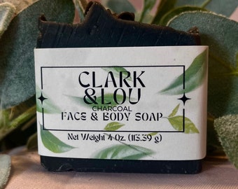 All natural activated charcoal face and body soap