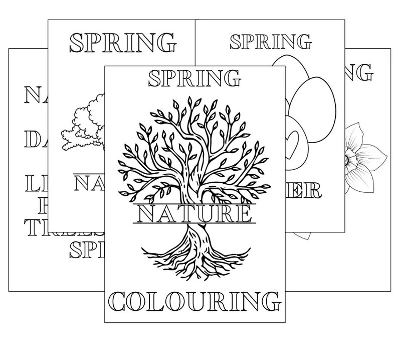 Spring Colouring Pages, Easter, Nature, Earth - Etsy